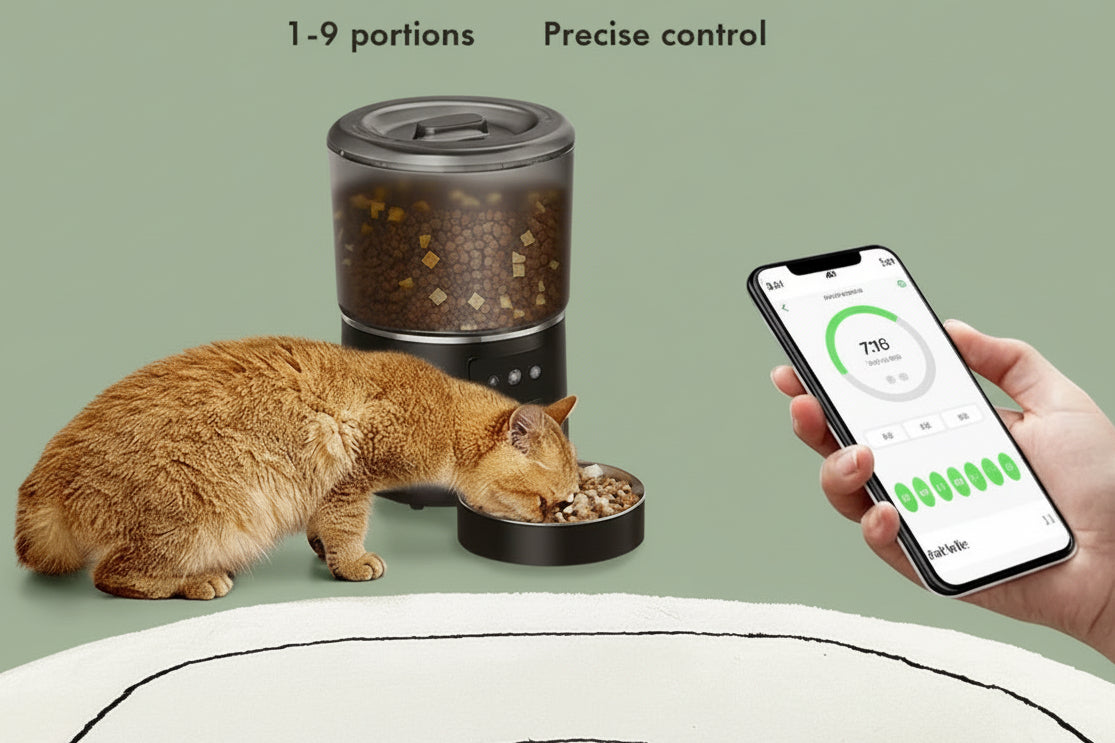 4L Automatic Smart Pet Feeder with Stainless Steel Bowl, Custom Portions 1–9