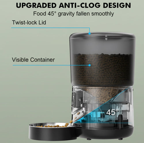 4L Automatic Smart Pet Feeder with Stainless Steel Bowl, Custom Portions 1–9