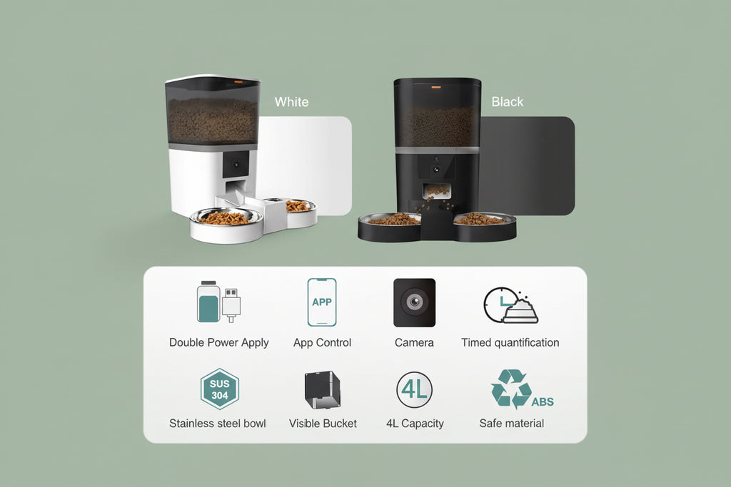 4L Dual Bowl Automatic App-controlled Pet Feeder