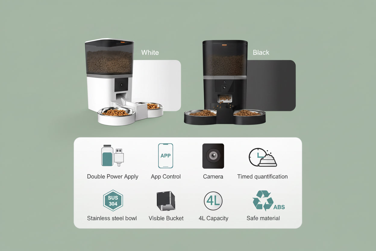 4L Dual Bowl Automatic App-controlled Pet Feeder